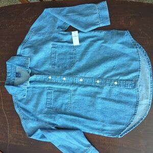 GAP Denim Long Sleeve Button down kids medium 8
